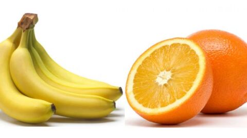 فوائد الموز والتفاح والبرتقال