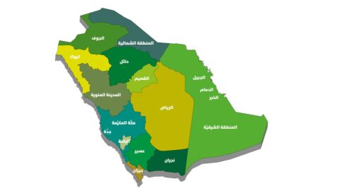 كم عدد مناطق المملكة السعودية