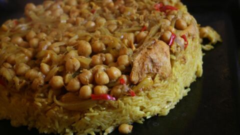 طريقة عمل أرز القدرة الفلسطيني