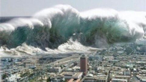 أين حدث إعصار تسونامي