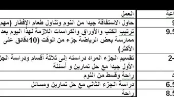 طريقة عمل جدول للمذاكرة