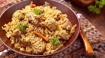 كبسة اللحم بالبهارات والأرز