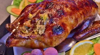 طريقة الدجاج المحشي بالمعكرونة