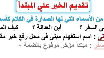 تقديم الخبر وجوباً وجوازاً