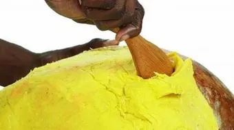 لون زبدة الشيا الخام الأصلية