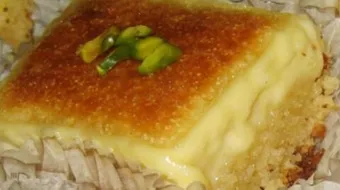 طريقة النمورة بالقشطة