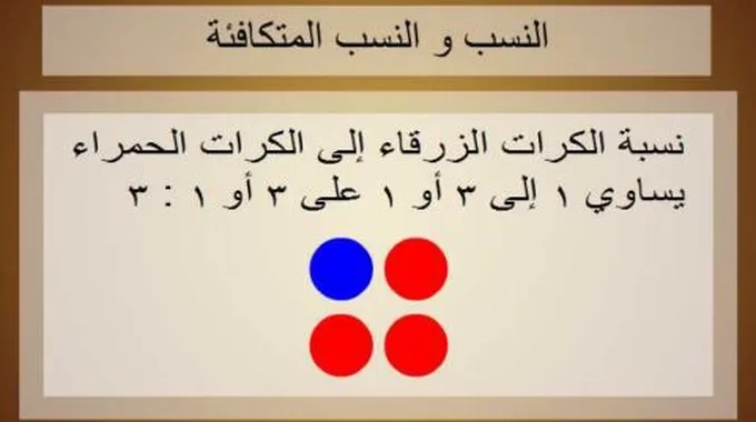 شرح النسبة والتناسب