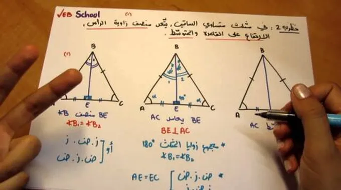 طريقة حساب مساحة المثلث