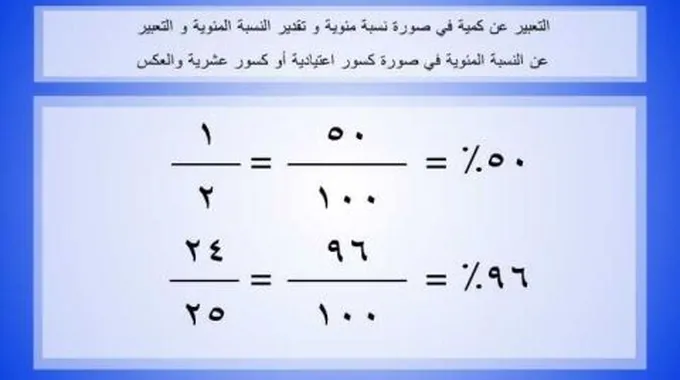 كيف يتم حساب النسبة المئوية