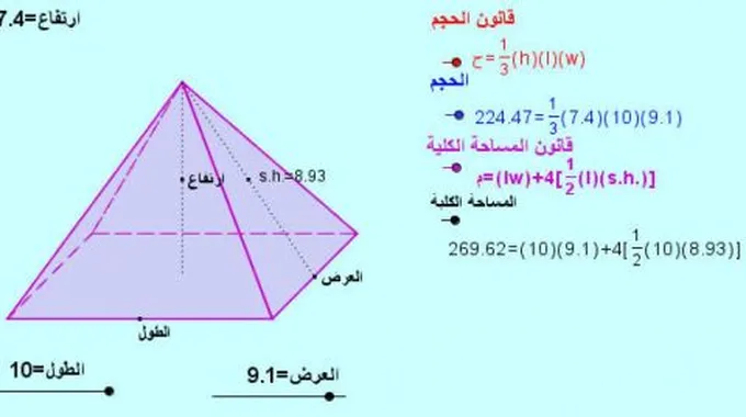 قانون حجم المثلث