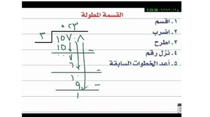 طريقة القسمة المطولة